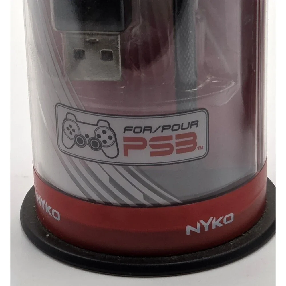 Lot of 2 Near Vtg Nyko Charge Link PS3 Braided Cables 10ft Mini USB Sealed NWT